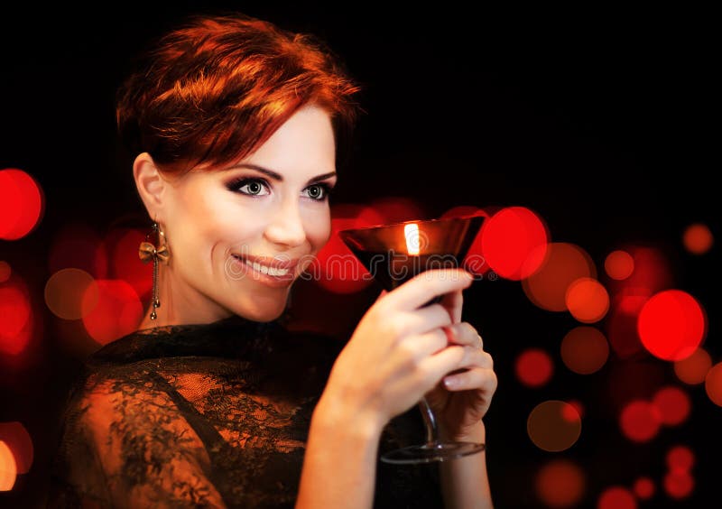 Beautiful female partying, celebrating holiday stock photography Beautiful female partying, celebrating holiday stock photography
