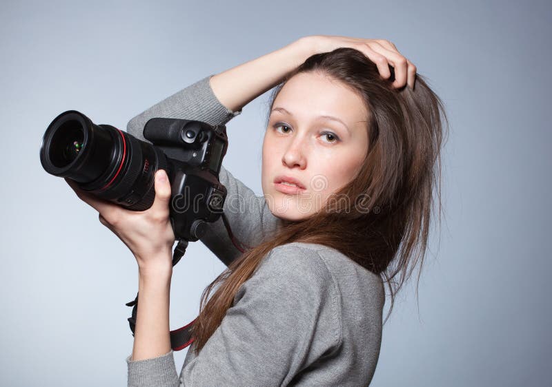 Beautiful female photographer