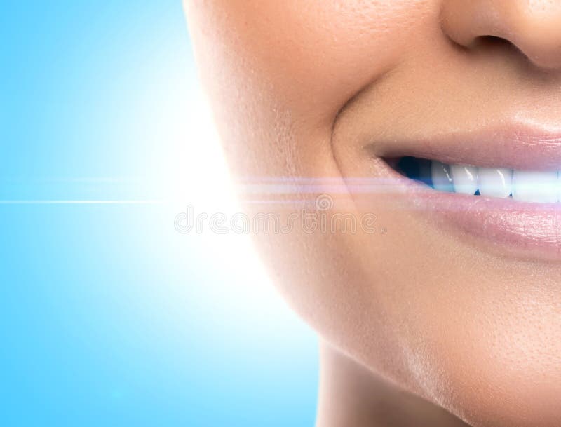 Closeup of Beautiful Female Smile with White Teeth Stock Image Image