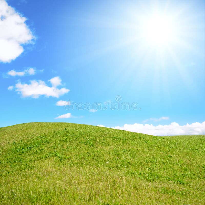 Gentle hill in a beautiful field