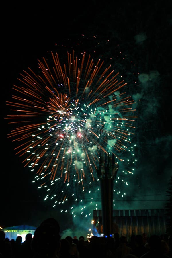 Beautiful fireworks. light up the sky, celebration fireworks stock photography
