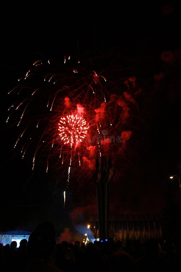 Beautiful fireworks. light up the sky, celebration fireworks stock image