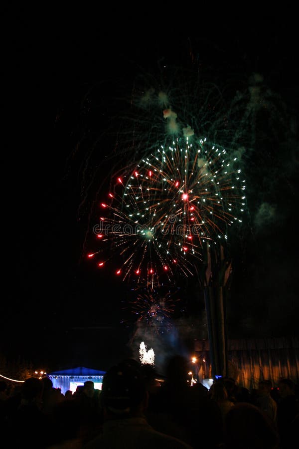 Beautiful fireworks. light up the sky, celebration fireworks stock image