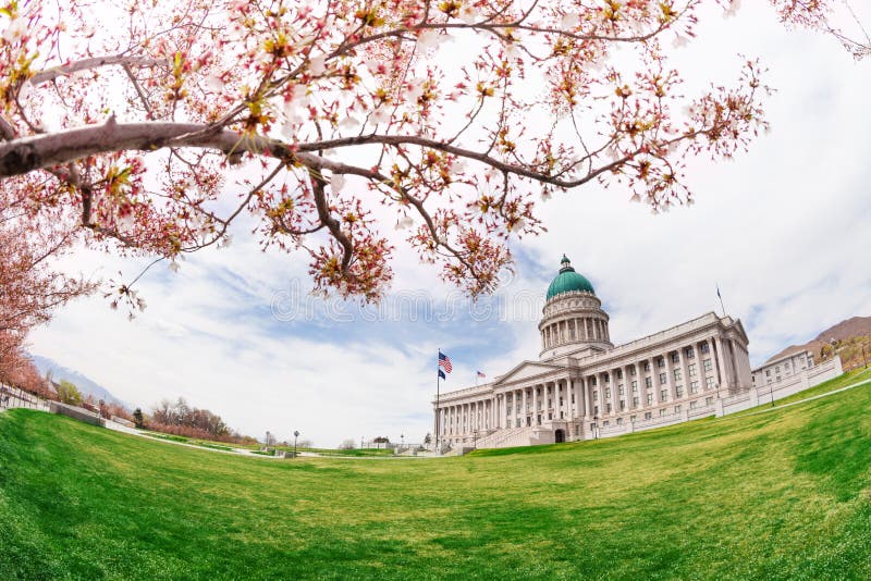 Beautiful fish-eye view of Utah Capitol building