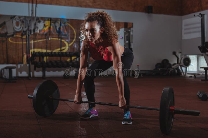 Beautiful Fit Crossfit Woman Exercising Stock Image - Image of