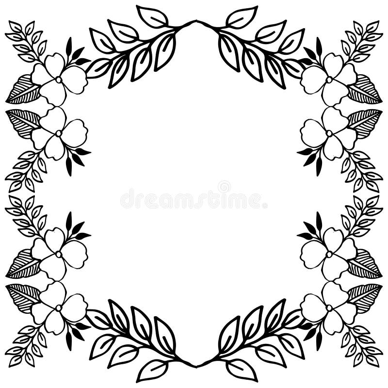 Beautiful floral border pattern frame, design various greeting