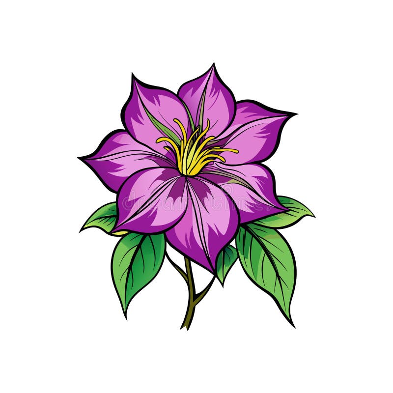 Beautiful Clematis Flower Floral Design royalty free illustration