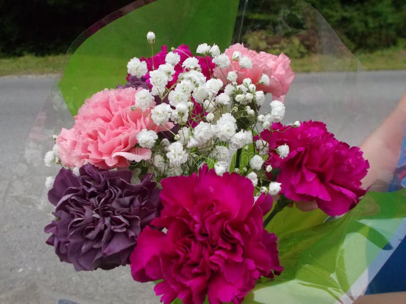 Beautiful Floral Flower Arrangement Stock Photo - Image of pink, purple ...