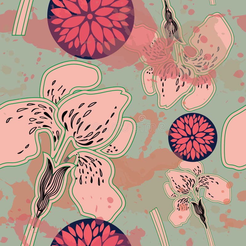 Beautiful floral pattern royalty free illustration