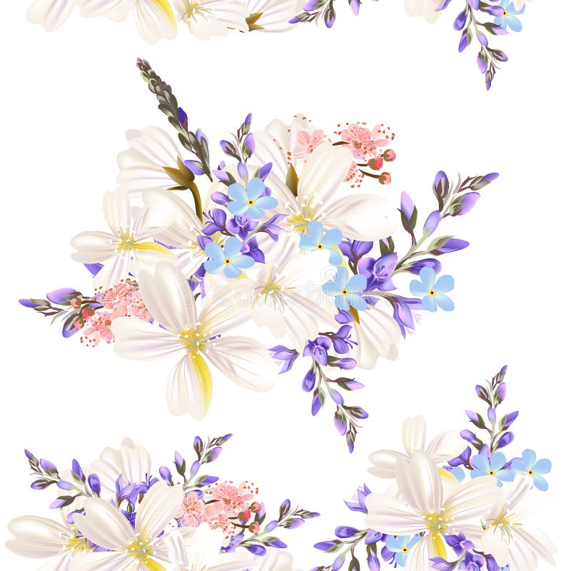 Beautiful floral pattern with field flowers