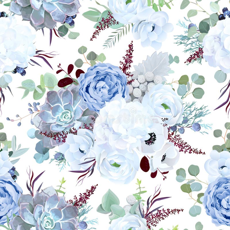 dusty blue floral