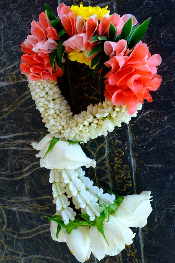 Thai Garland, Thai Style Fresh Flower Garland. Stock Photo Image of