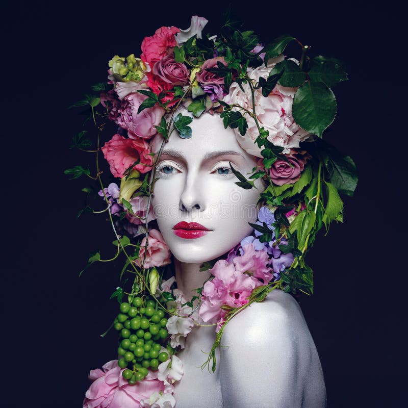 Beautiful flower queen stock image. Image of female, look - 89739509