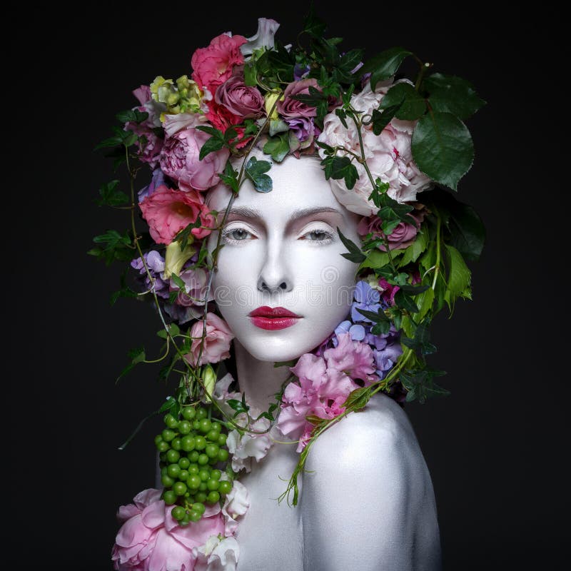 Beautiful flower queen stock image. Image of female, look - 89739509