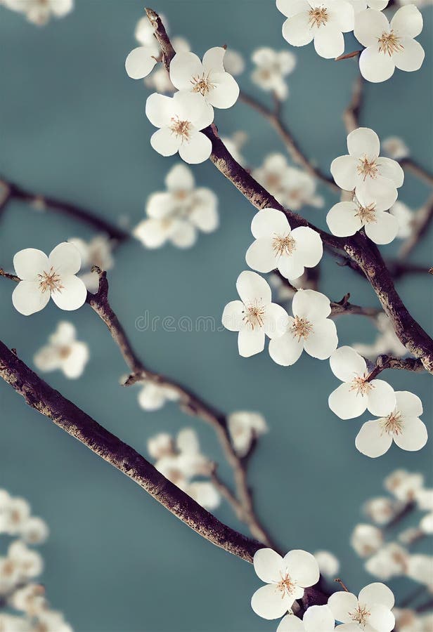 Beautiful flowers of apple tree blossoms vector illustration