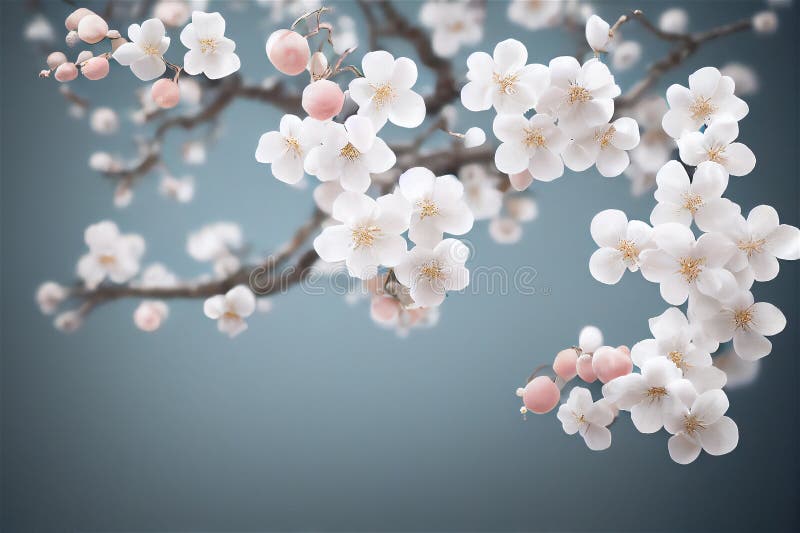 Beautiful flowers of apple tree blossoms royalty free illustration