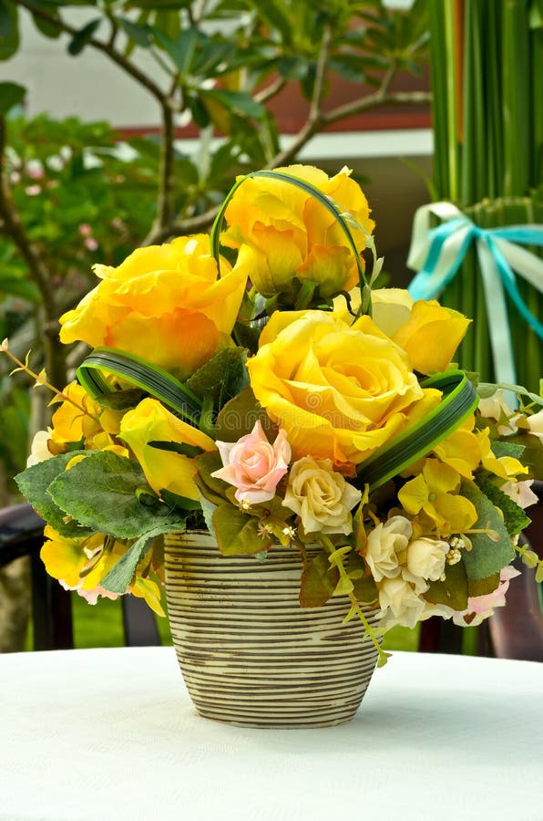 Beautiful Flowers Arrangement Vase on Table Stock Photo Image of