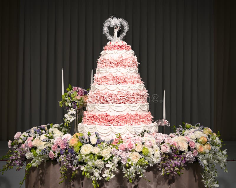 Beautiful Flowers Decorations Around Wedding Cake Select Stock Photos Free & RoyaltyFree