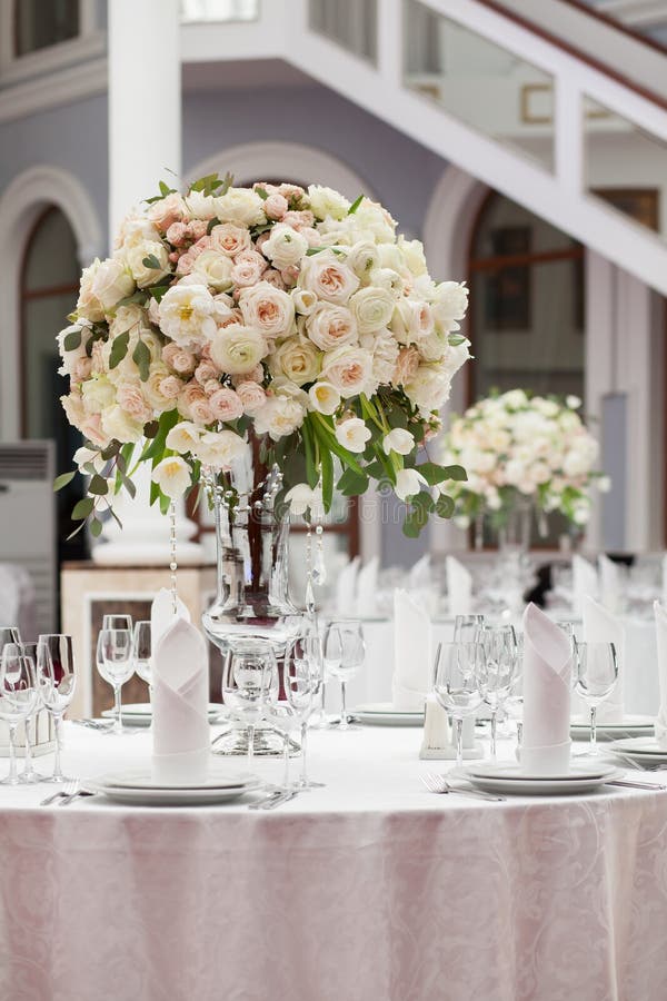 Flowers on the Table Outdoor. Wedding Decoration. Stock Image Image