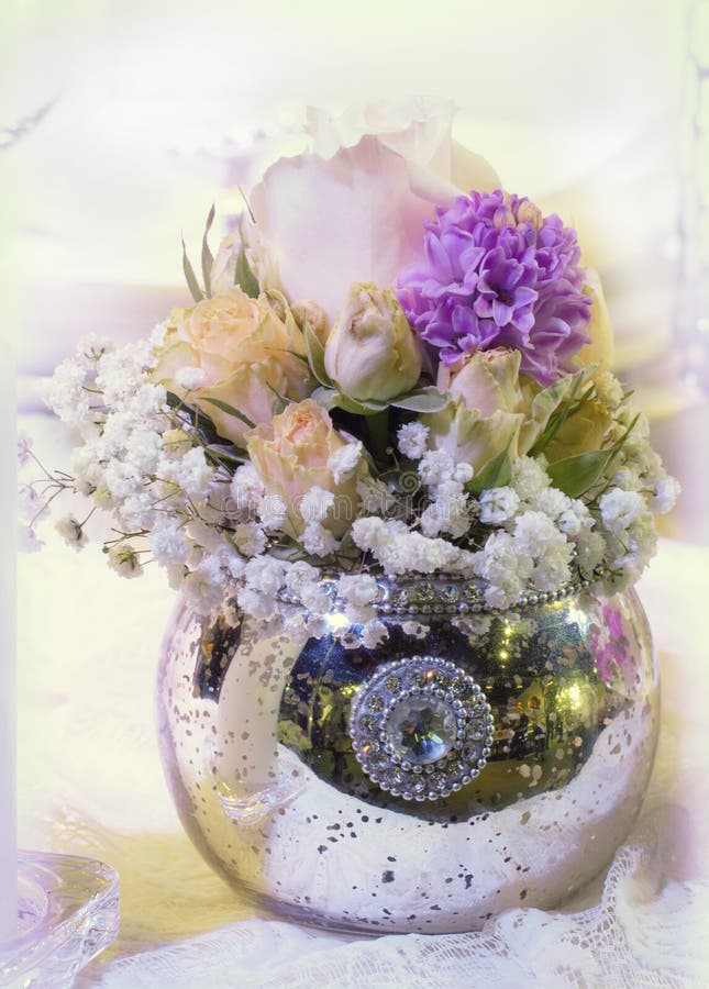 Beautiful flowers in vase stock photo. Image of objects 66266510