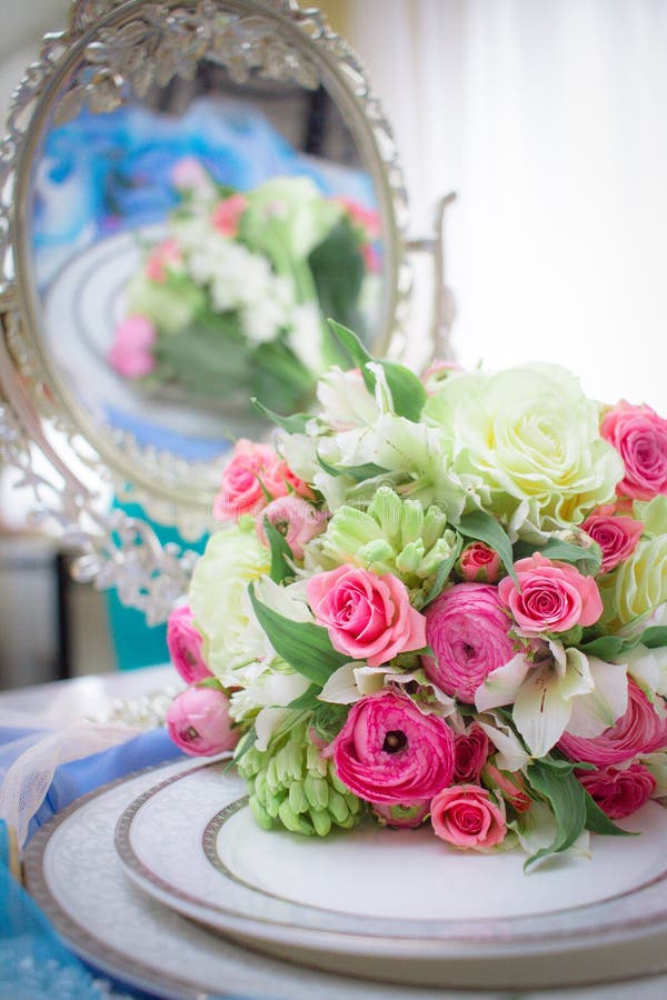 Beautiful Flowers on the Wedding Table Stock Photo Image of food