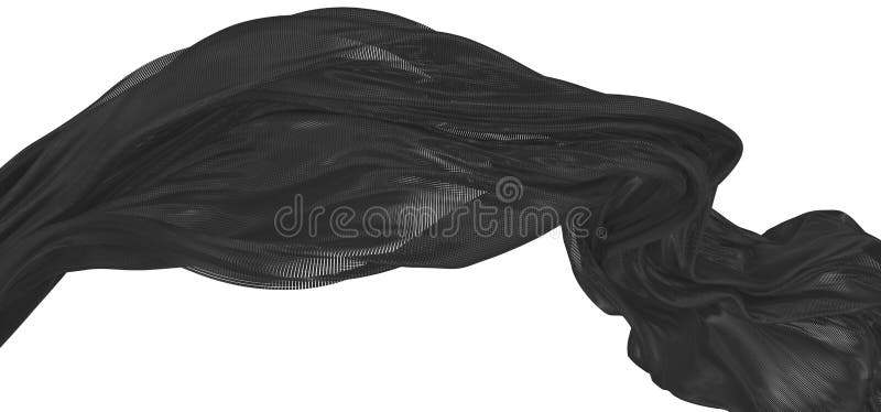 Beautiful flowing colored particles. Black wavy shape made of small cubes. 3D rendering image royalty free illustration