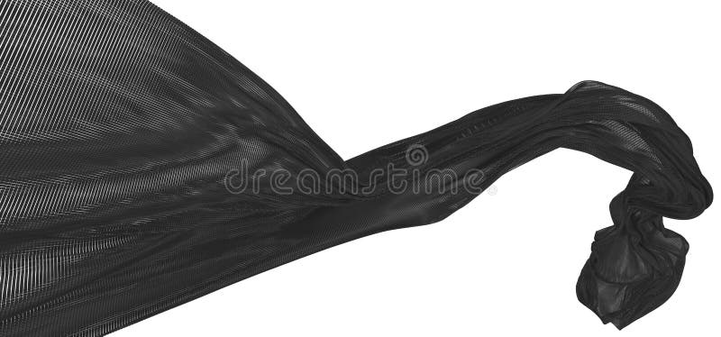 Beautiful flowing colored particles. Black wavy shape made of small cubes. 3D rendering image stock illustration