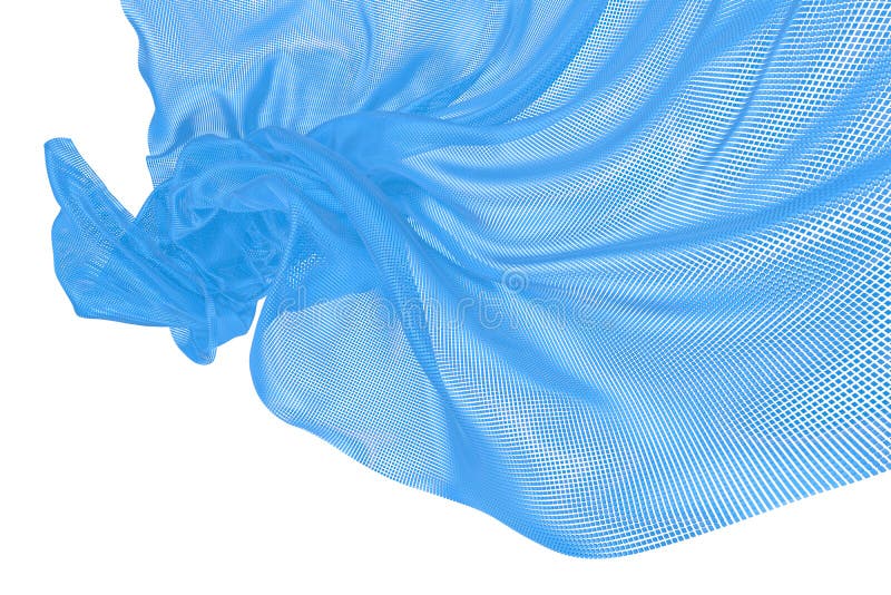 Beautiful flowing colored particles. blue wavy shape made of small cubes. 3D rendering image royalty free illustration