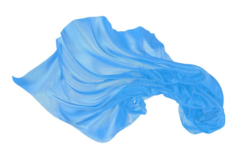 Beautiful flowing colored particles. blue wavy shape made of small cubes. 3D rendering image vector illustration
