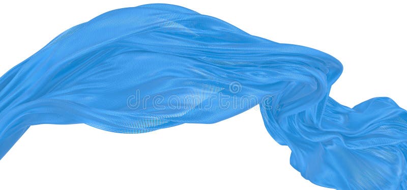 Beautiful flowing colored particles. blue wavy shape made of small cubes. 3D rendering image stock illustration