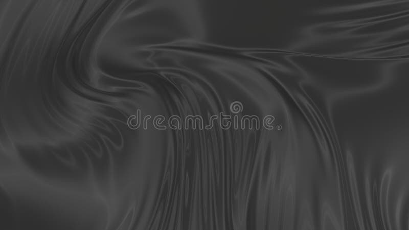 Beautiful flowing fabric of black wavy silk or satin. 3d rendering image. vector illustration