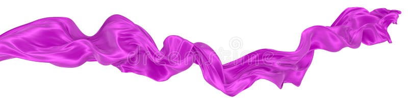 Beautiful flowing fabric of magenta wavy silk or satin. 3d rendering image royalty free illustration