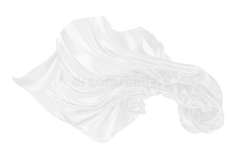 Beautiful flowing particles. White wavy shape made of small cubes. 3D rendering image vector illustration
