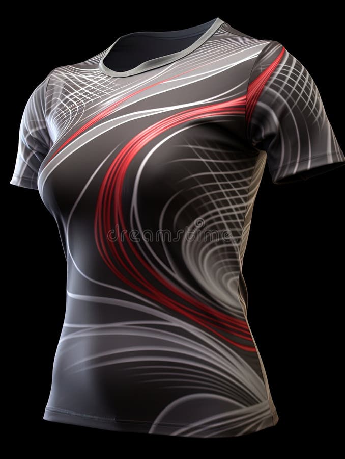 Beautiful flowing striped design of a t-shirt. Generative AI stock illustration