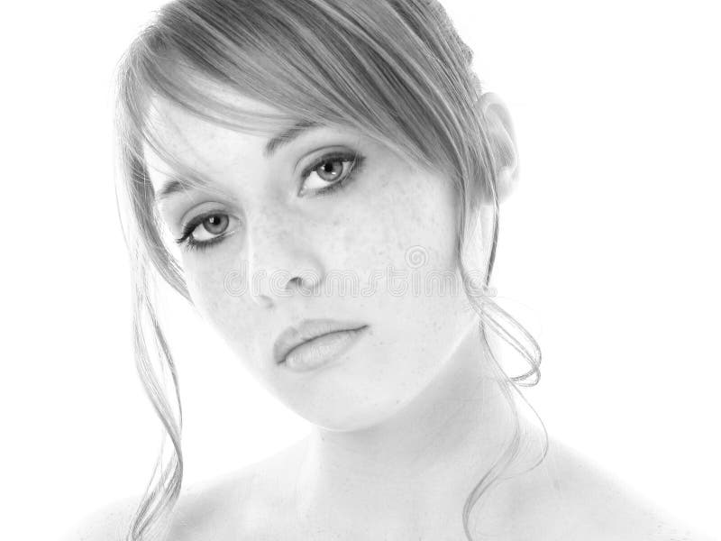 Beautiful Fourteen Year Old Girl in Black and White royalty free stock images Beautiful Fourteen Year Old Girl in Black and White royalty free stock images