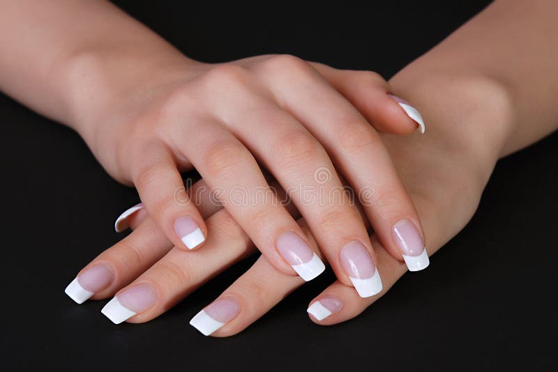 Manicure design French stock image. Image of artificial - 100224535