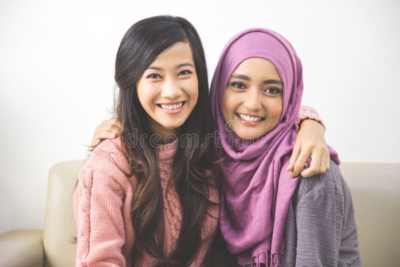 Beautiful friend having fun. harmony in diversity royalty free stock image Beautiful friend having fun. harmony in diversity royalty free stock image