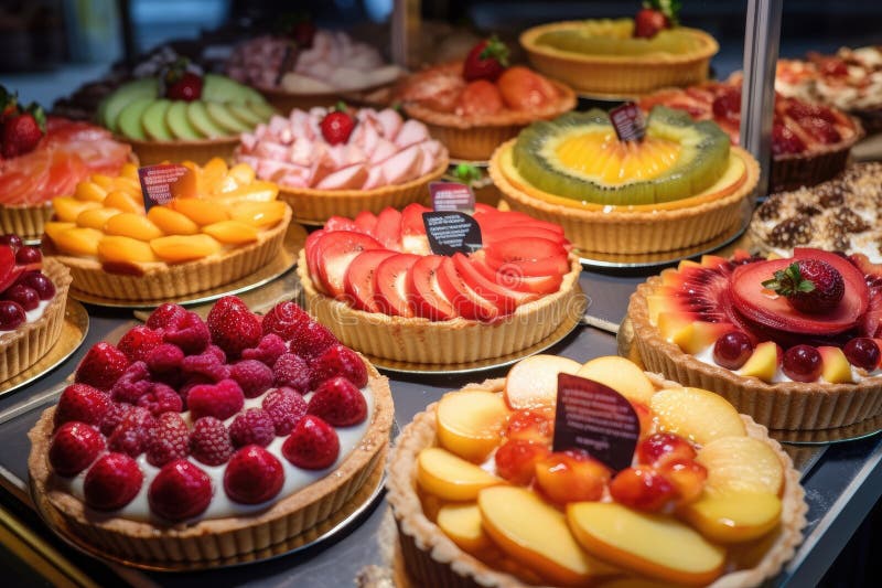 Set of Fruit Pies and Cookies. Isolated on White Background Stock