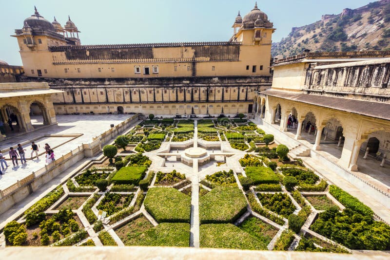 Beautiful Gardens in Amer Fort, Jaipur Editorial Stock Photo Image of