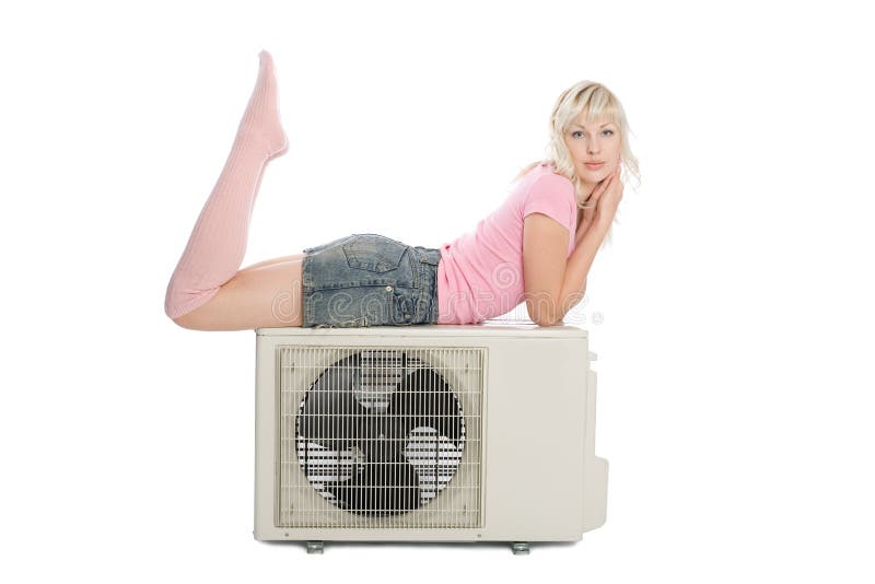 Beautiful Girl Air Conditioner Stock Photos - Free & Photos Dreamstime