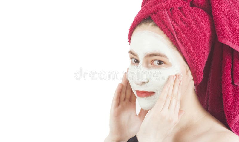 Girl Applying Beauty Face Mask Stock Photo - Image of clay, female ...