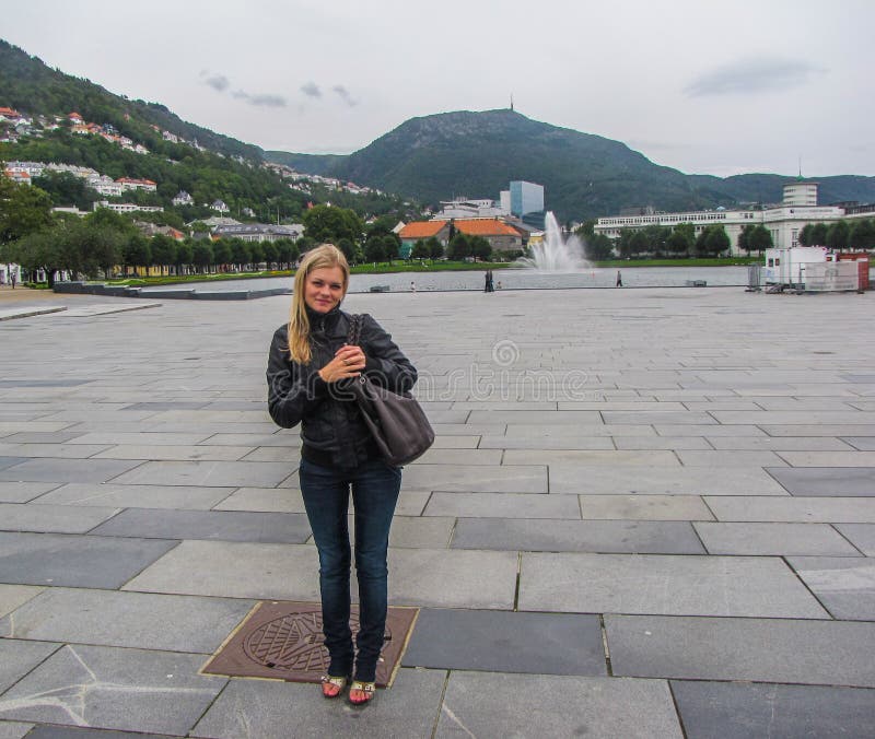 Beautiful girl in Bergen stock photos Beautiful girl in Bergen stock photos