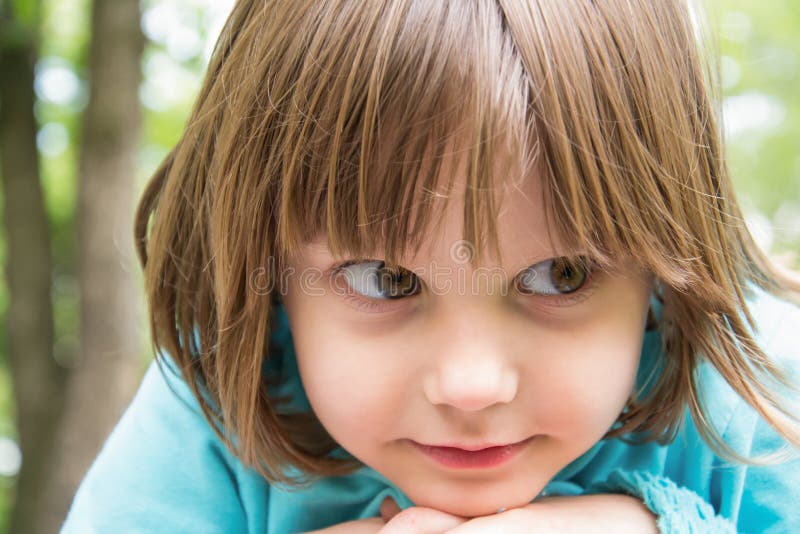 Beautiful Girl with a Big Eyes Stock Image Image of idyllic, hair
