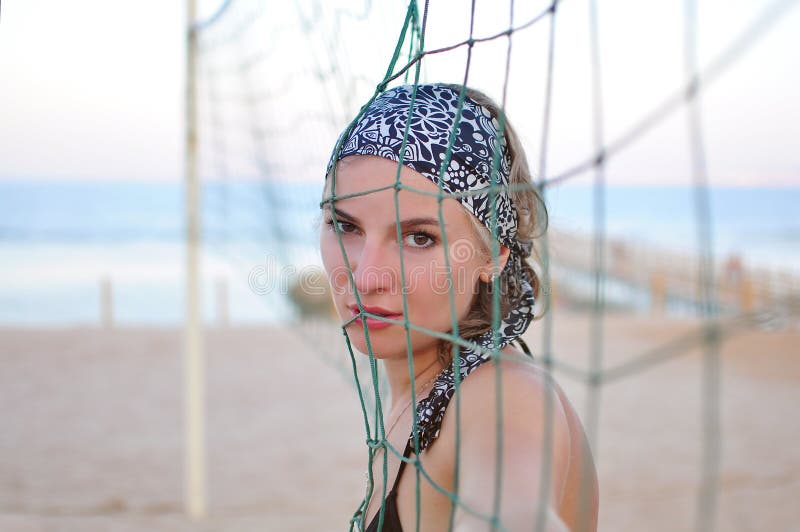 Beautiful Girl In A Black Bikini On The Beach Stock Image Image Of Volleyball Beautiful 54112333