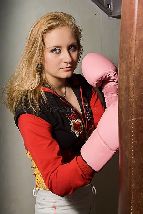 Beautiful Girl in Boxing Gloves. Stock Photo Image of attractive, lifestyle 118441584