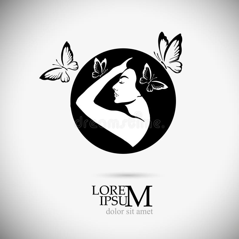 Logo is a Beautiful Female Eye. Lashes with Butterflies. Vector ...