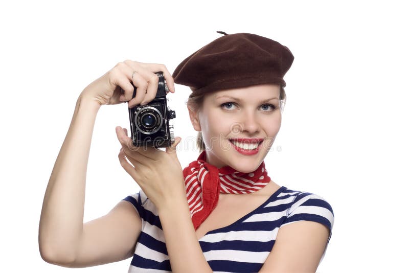 Beautiful girl in classic 60s french look