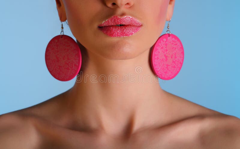 Beautiful girl - close up of lips