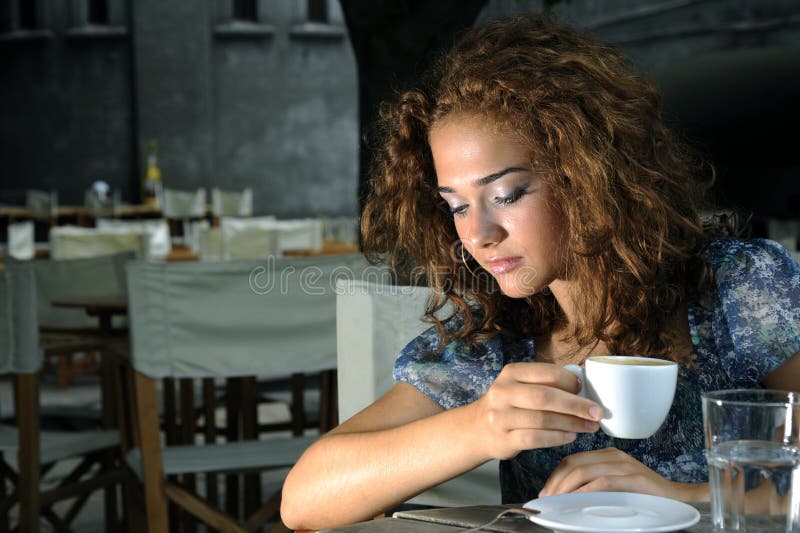 Beautiful girl with coffee