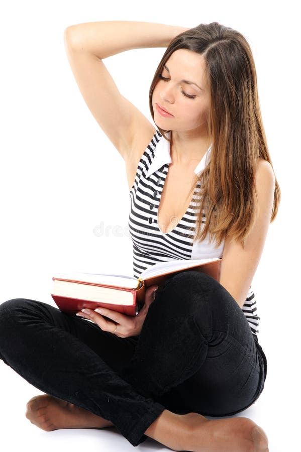 Beautiful girl doing homework